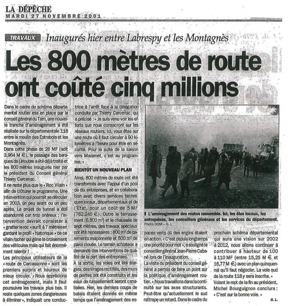  Entre Labrespy y les Montagnès, los 800 metros de carretera