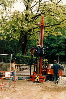 Bridge foundations  - Micropile drilling