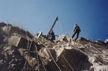 Acrobatic cliff-drilling works