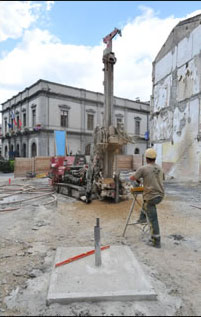 Micropilotes para los cimientos de un edificio 