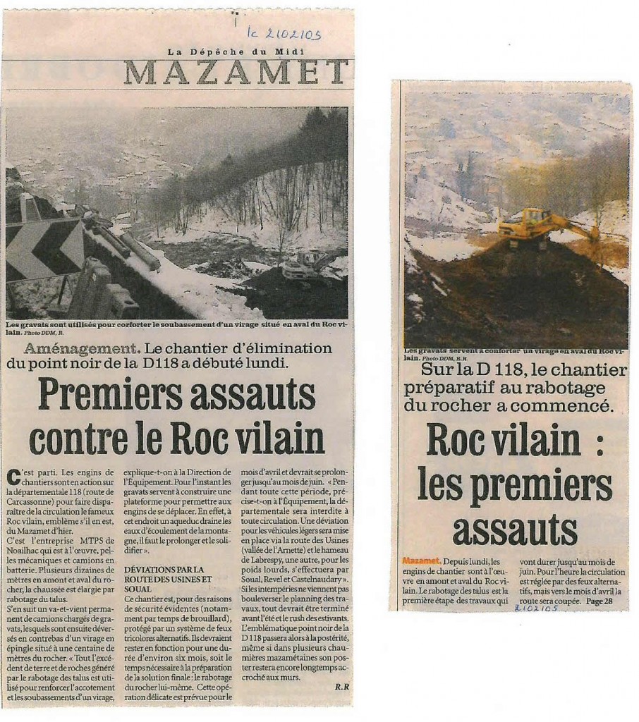 premiers assauts contre le rocvilain