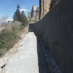 Cité de Carcassonne - Paroi clouée sur le talus aval des remparts 